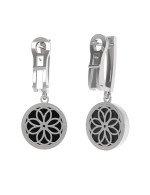 Серьги из белого золота c бриллиантами и ониксом