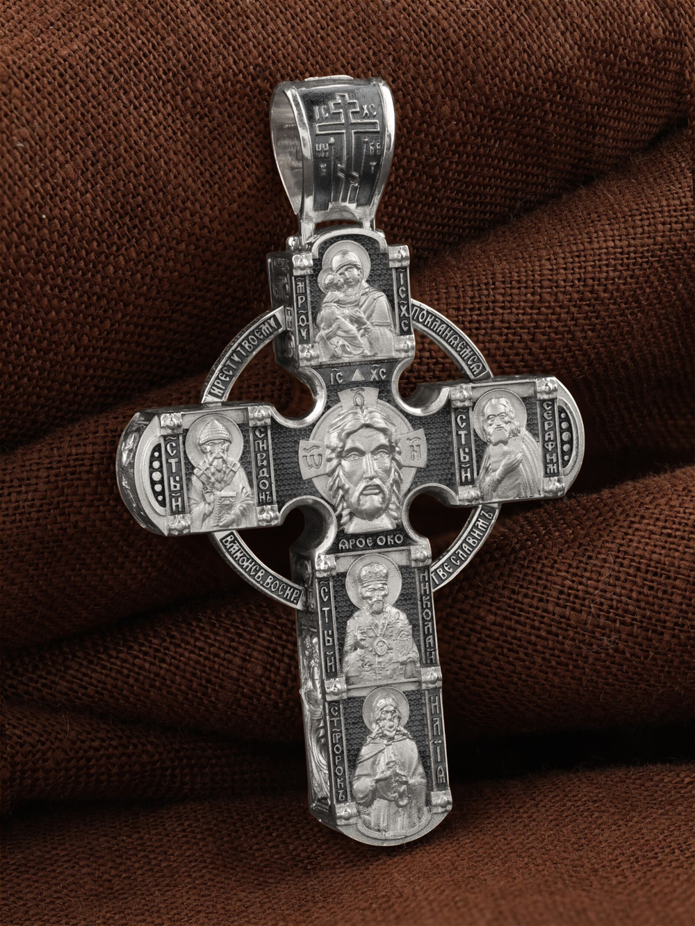 Крест из белого золота 585 пробы