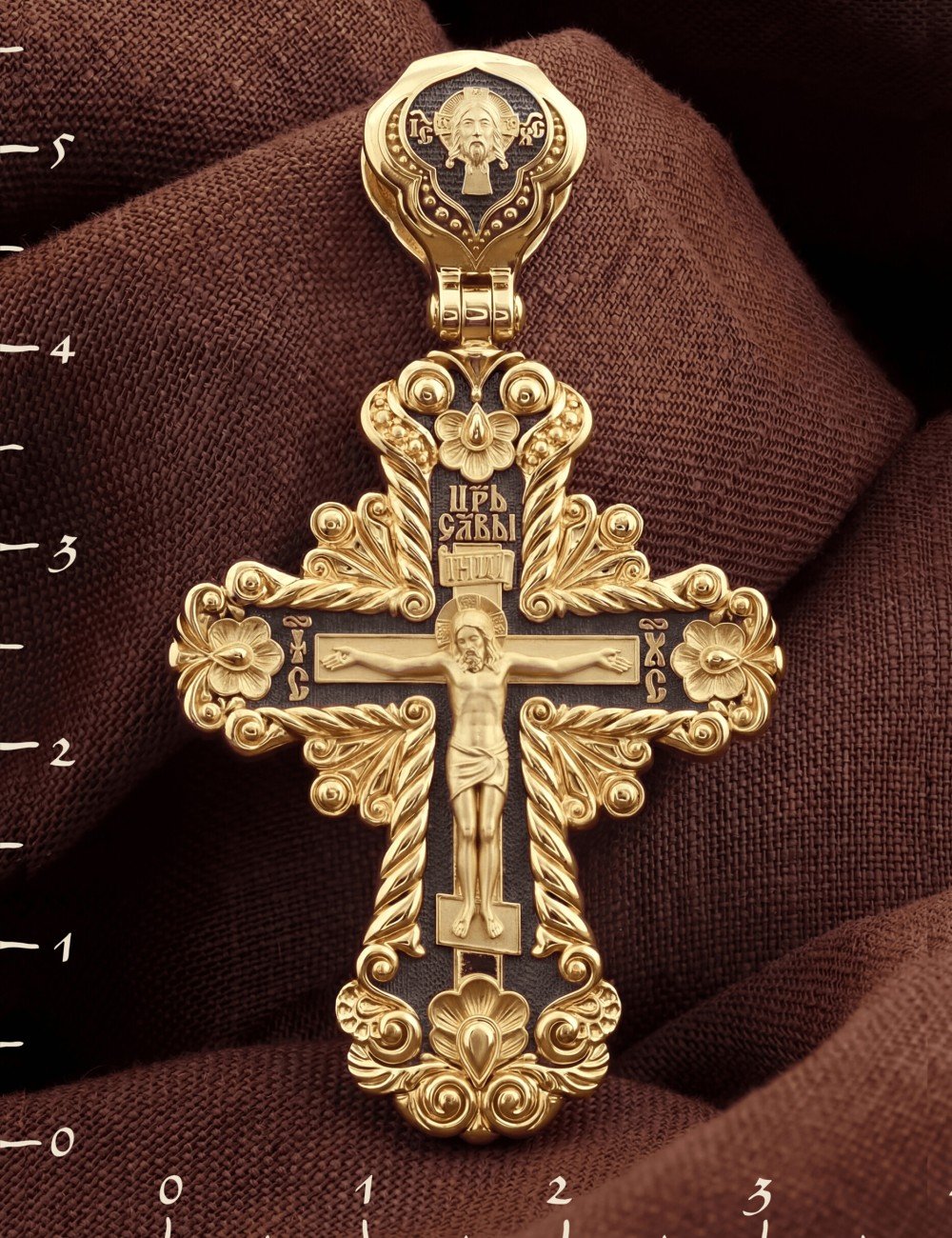 Крест из лимонного золота