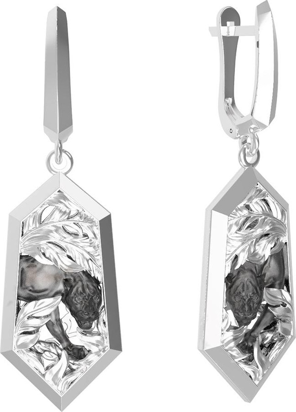 Серьги из белого золота 585 пробы