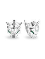 Серьги из белого золота c изумрудом