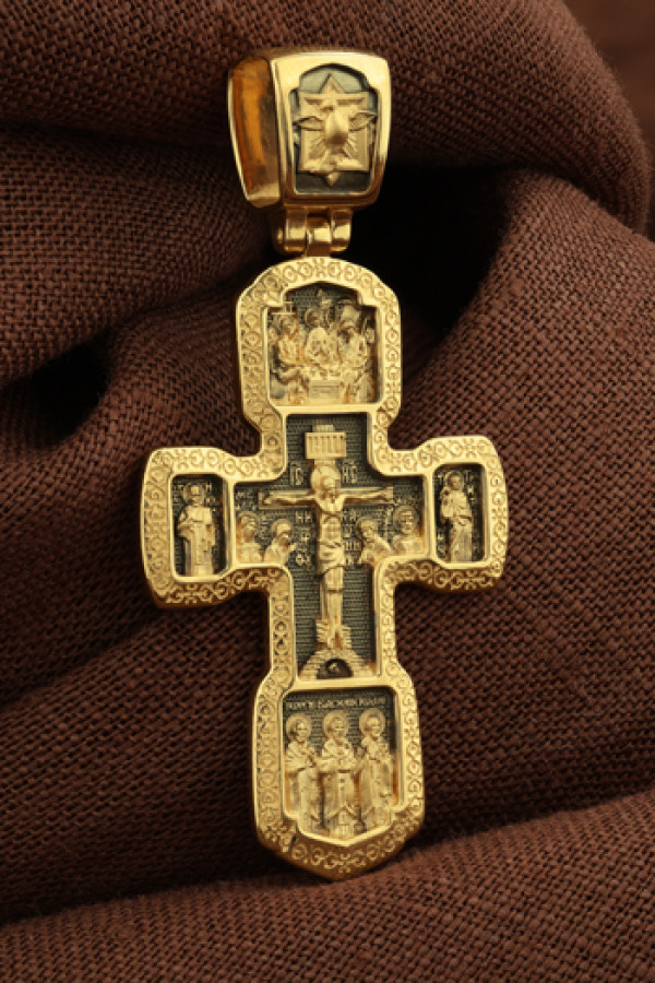 Крест из лимонного золота 585 пробы