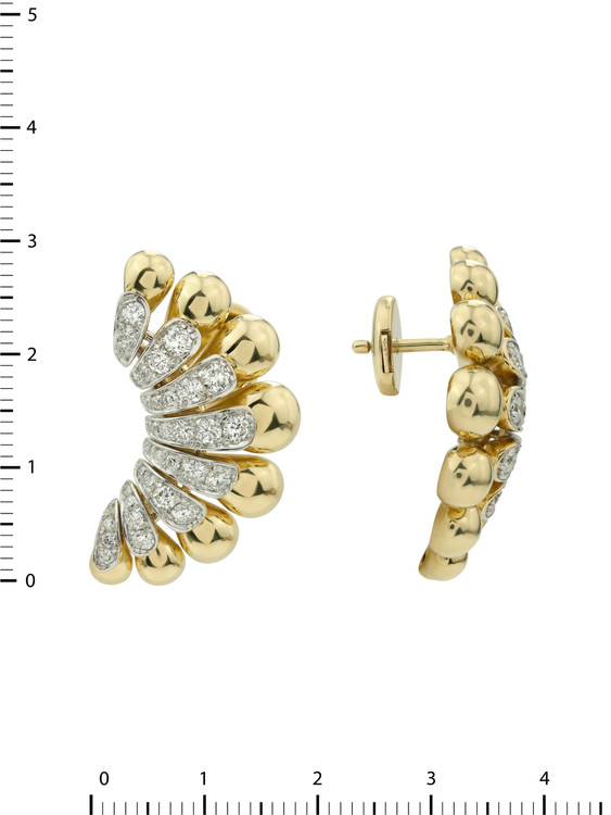 Серьги из лимонного золота 585 пробы c бриллиантами