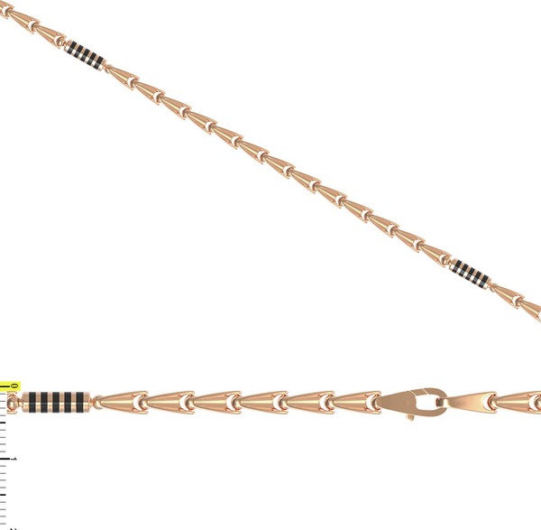 Цепь из красного золота 585 пробы c эмалью