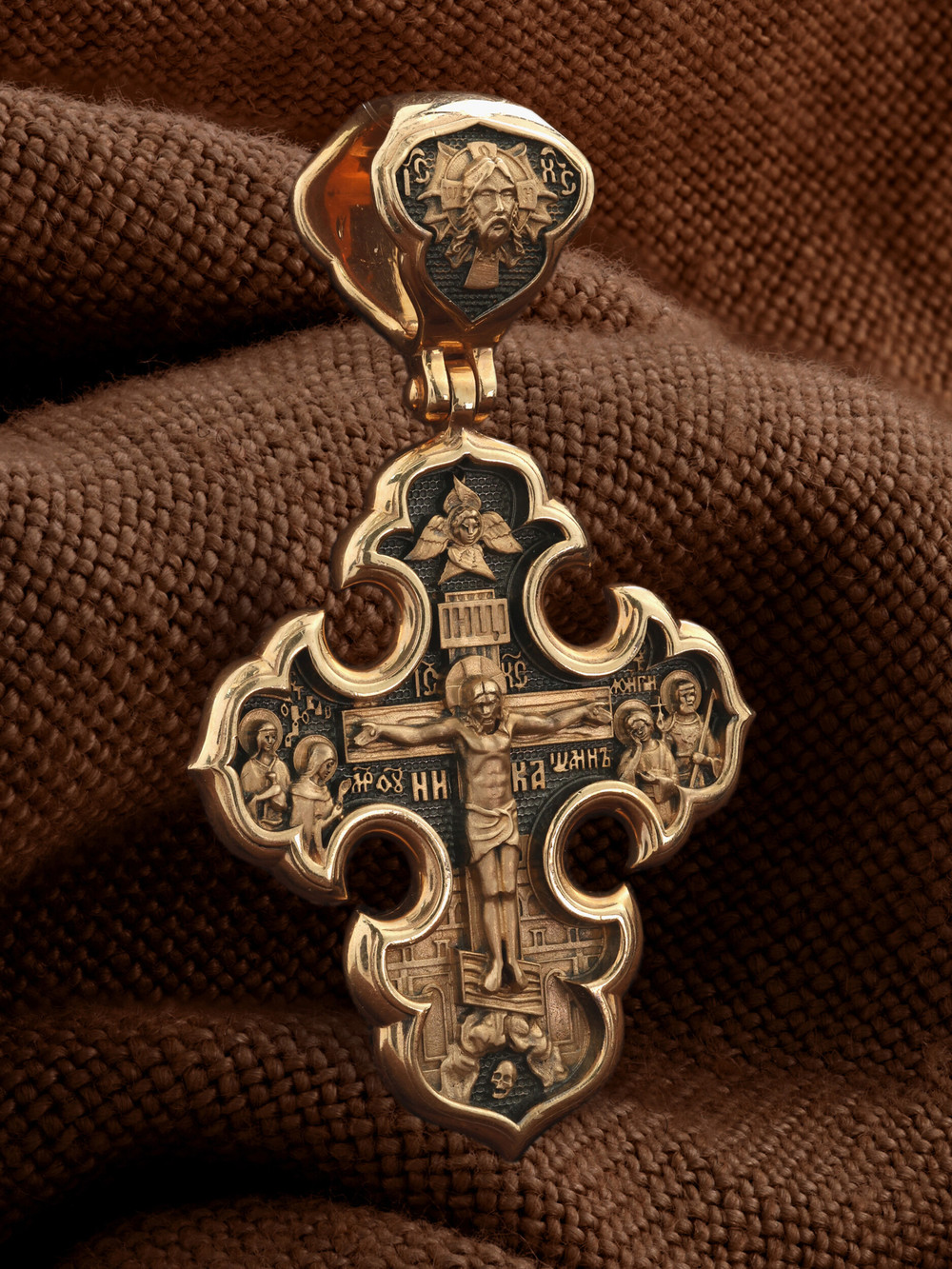 Крест из красного золота 585 пробы