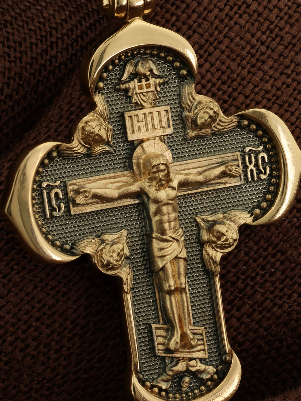 Крест из лимонного золота 585 пробы