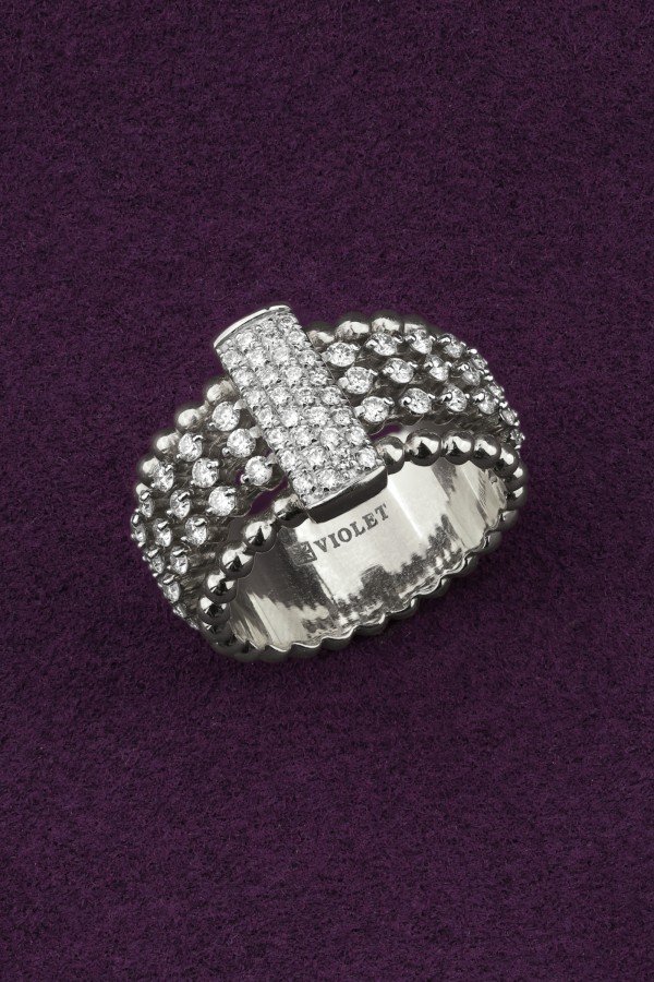 Кольцо из белого золота c бриллиантами