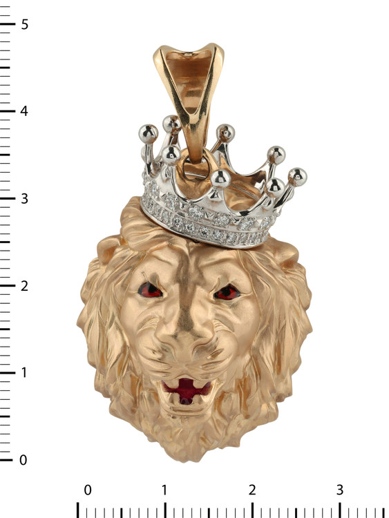 Подвеска из красного золота 585 пробы c эмалью и бриллиантами