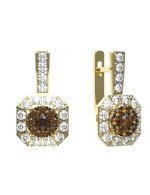 Серьги из лимонного золота c бриллиантами