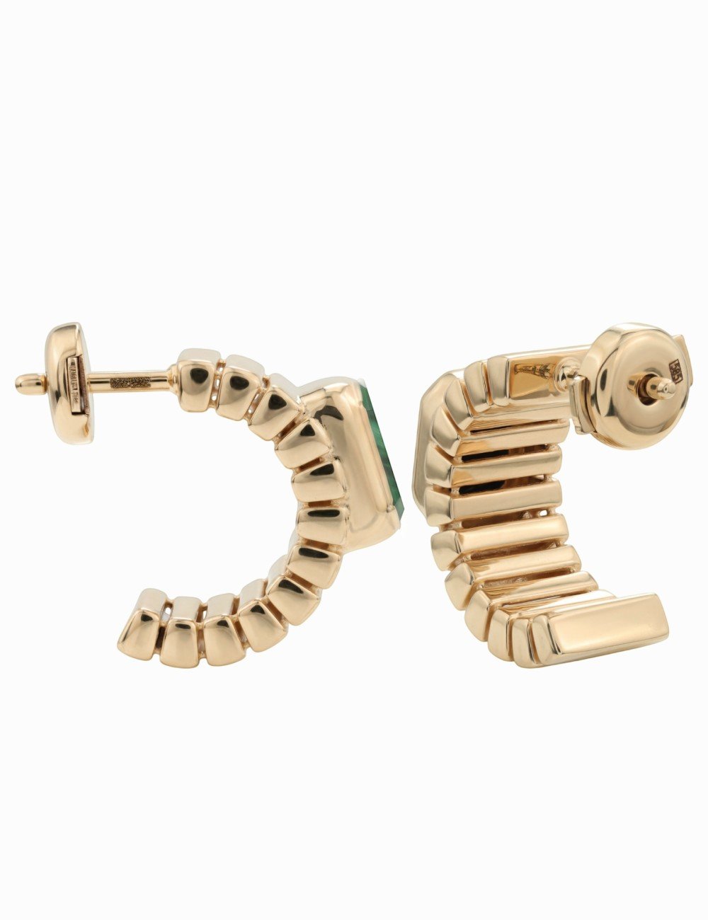 Серьги из золота c малахитом