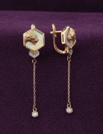 Серьги из золота c бриллиантами и перламутром