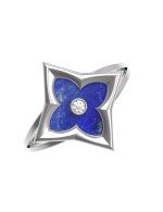 Кольцо из белого золота c бриллиантами и лазуритом