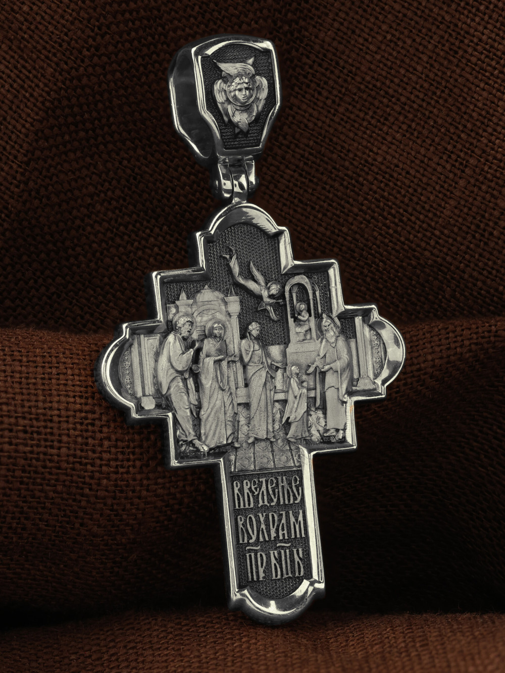 Крест из белого золота 585 пробы