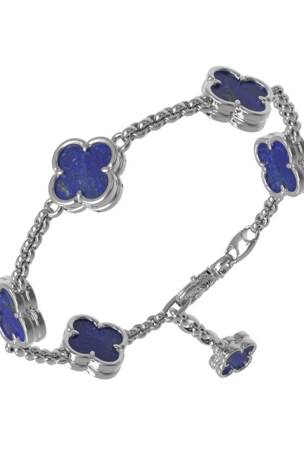 Браслет из белого золота c лазуритом