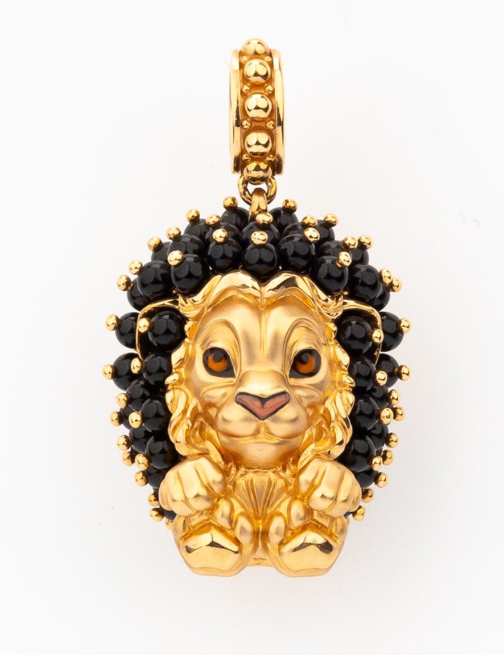 Подвеска из золота c эмалью и ониксом