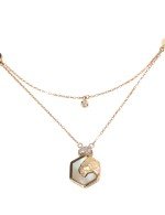 Колье из золота c бриллиантами и перламутром