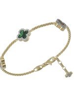 Браслет из лимонного золота c бриллиантами, малахитом и перламутром