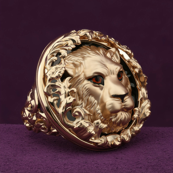 Кольцо из красного золота 585 пробы c эмалью и ониксом