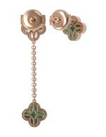 Серьги из золота c бриллиантами, малахитом и перламутром