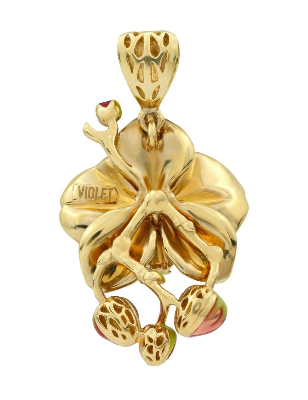 Подвеска из лимонного золота c эмалью