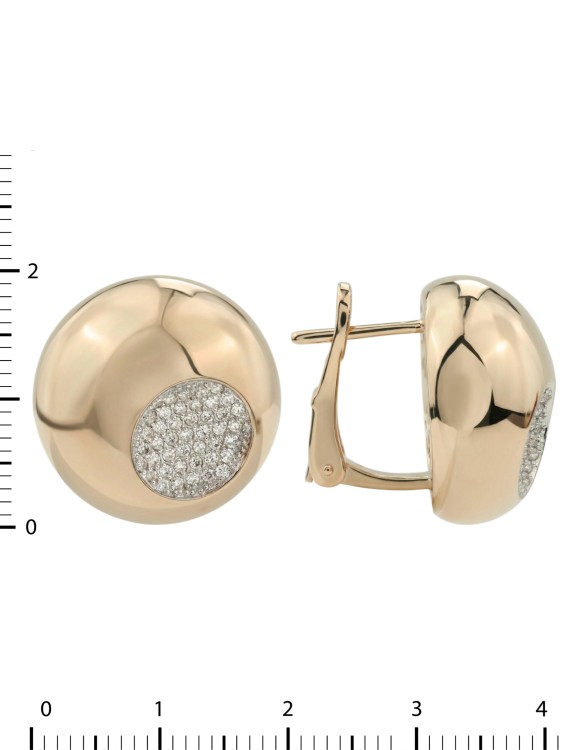 Серьги из красного золота 585 пробы c бриллиантами