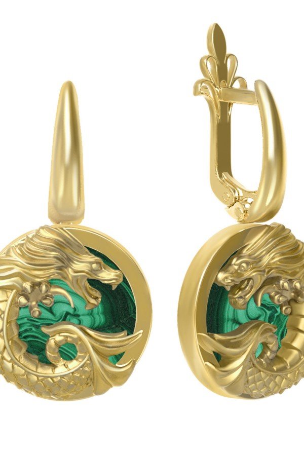 Серьги из лимонного золота 585 пробы