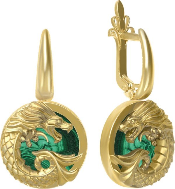 Серьги из лимонного золота 585 пробы