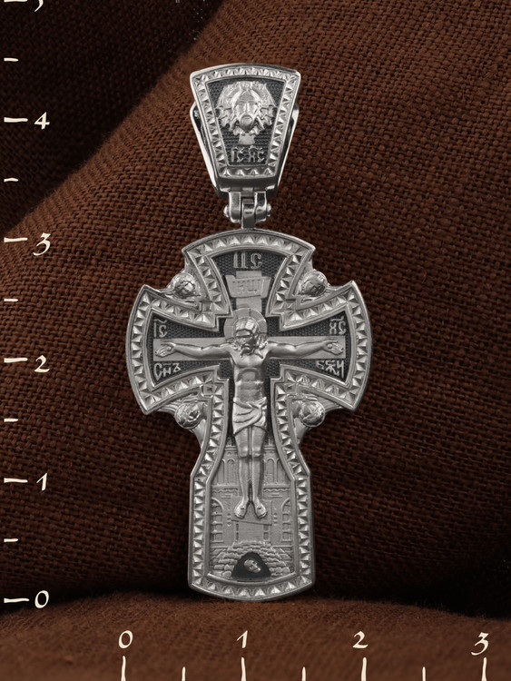 Крест из белого золота 585 пробы