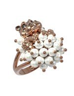 Кольцо из золота c эмалью и жемчугом