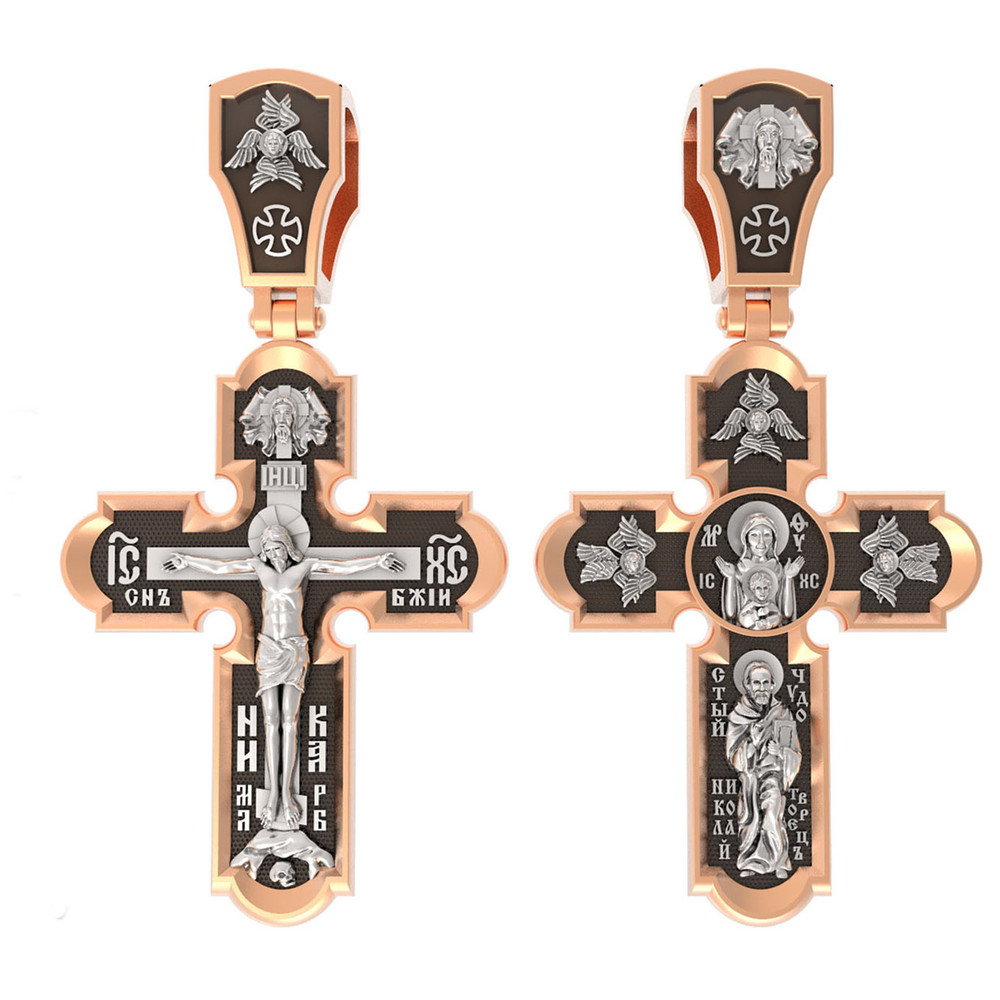 Крест из красного золота 585 пробы