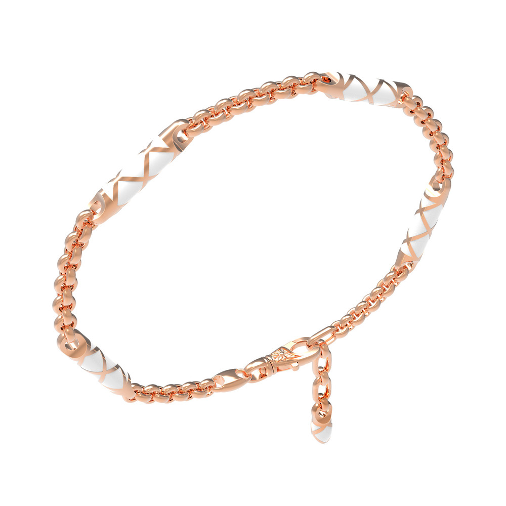 Браслет из красного золота 585 пробы c эмалью