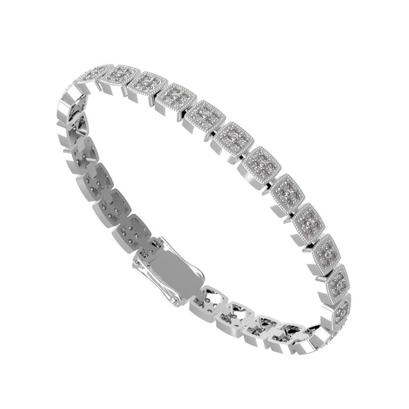 Браслет из белого золота 585 пробы c бриллиантами