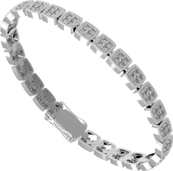 Браслет из белого золота 585 пробы c бриллиантами