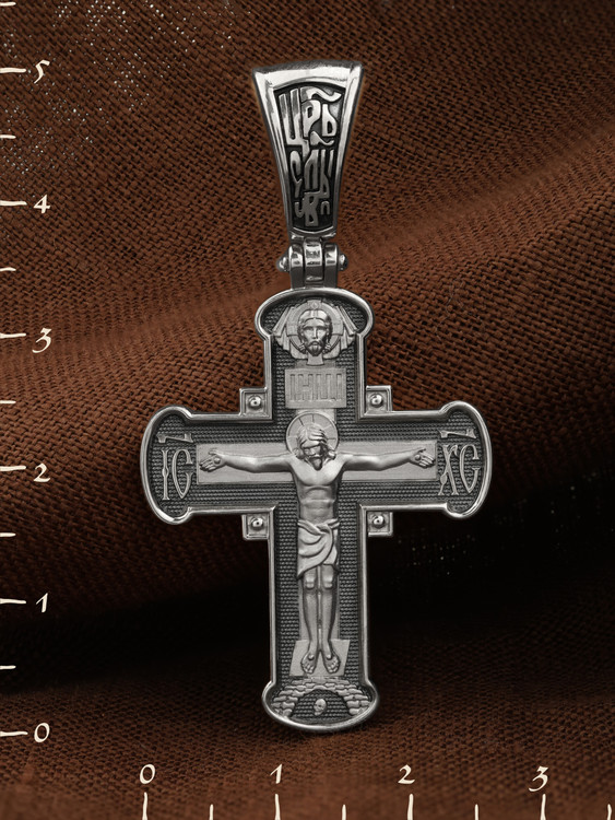 Крест из белого золота 585 пробы