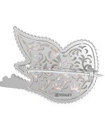 Брошь из белого золота c эмалью и перламутром