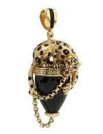 Подвеска из лимонного золота c эмалью и ониксом