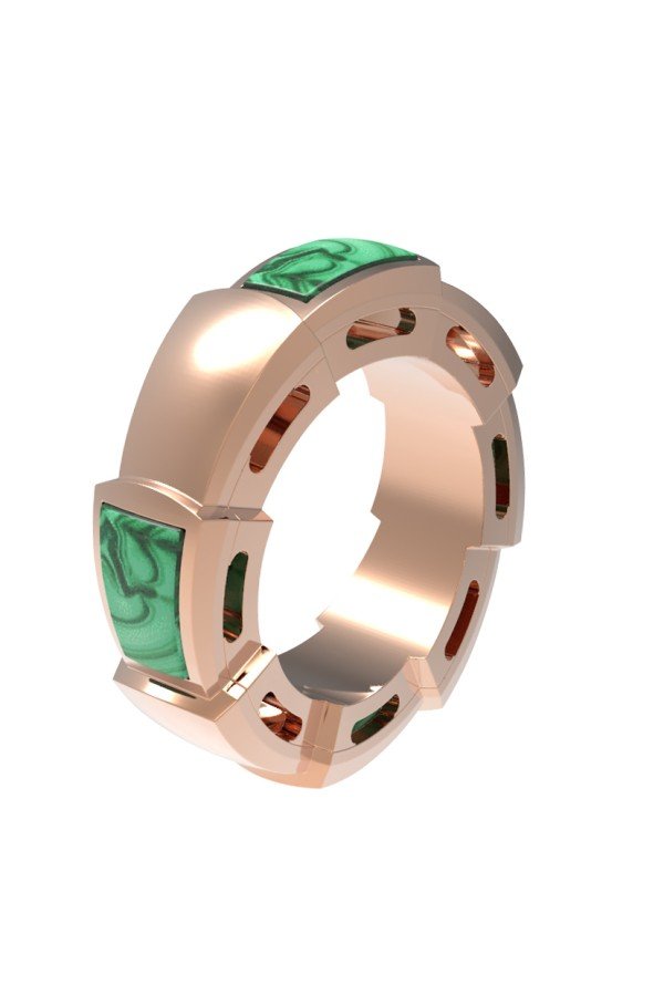 Подвеска из золота c малахитом