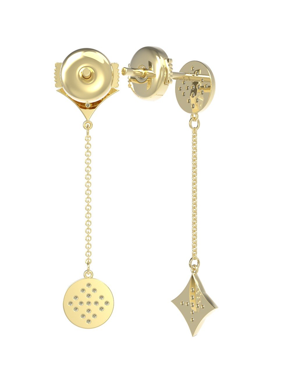 Серьги из лимонного золота c бриллиантами