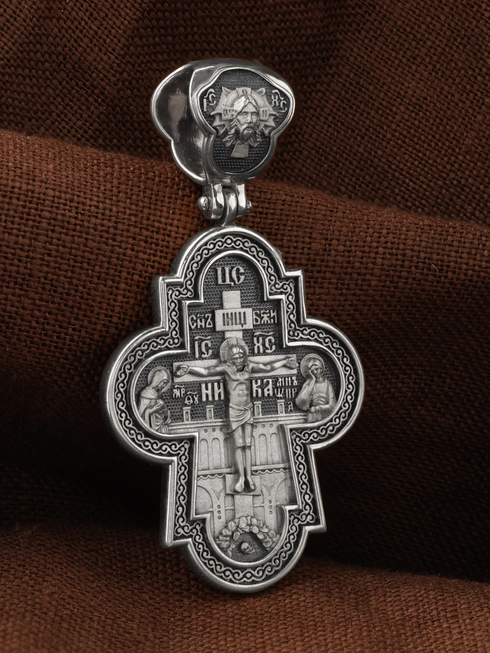 Крест из белого золота 585 пробы