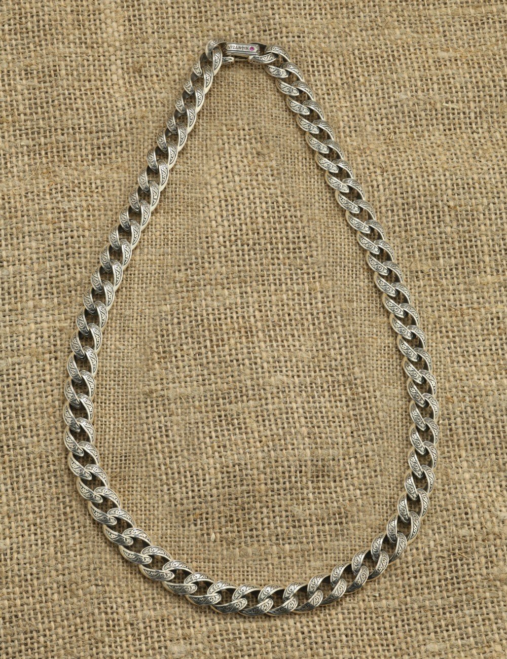 Цепь из серебра c рубином