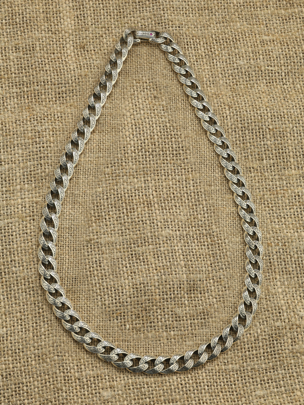 Цепь из серебра 925 пробы c рубином