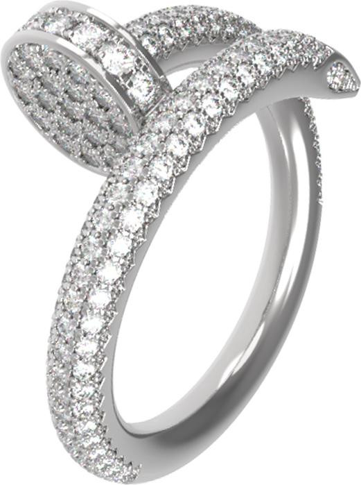 Кольцо из белого золота 585 пробы c бриллиантами