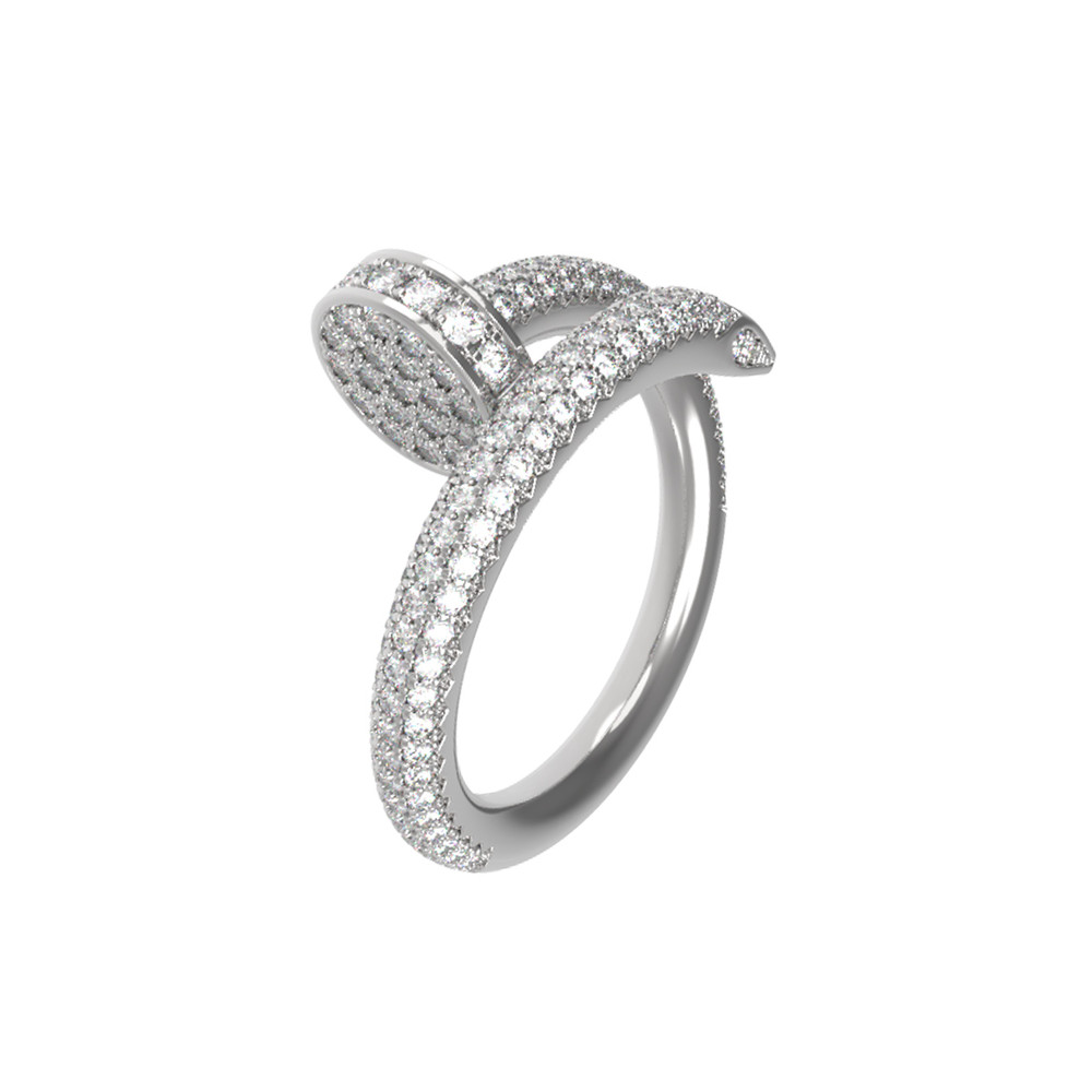 Кольцо из белого золота 585 пробы c бриллиантами