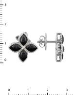 Серьги из белого золота c бриллиантами и ониксом