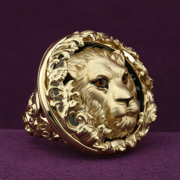 Кольцо из лимонного золота 585 пробы c эмалью и ониксом