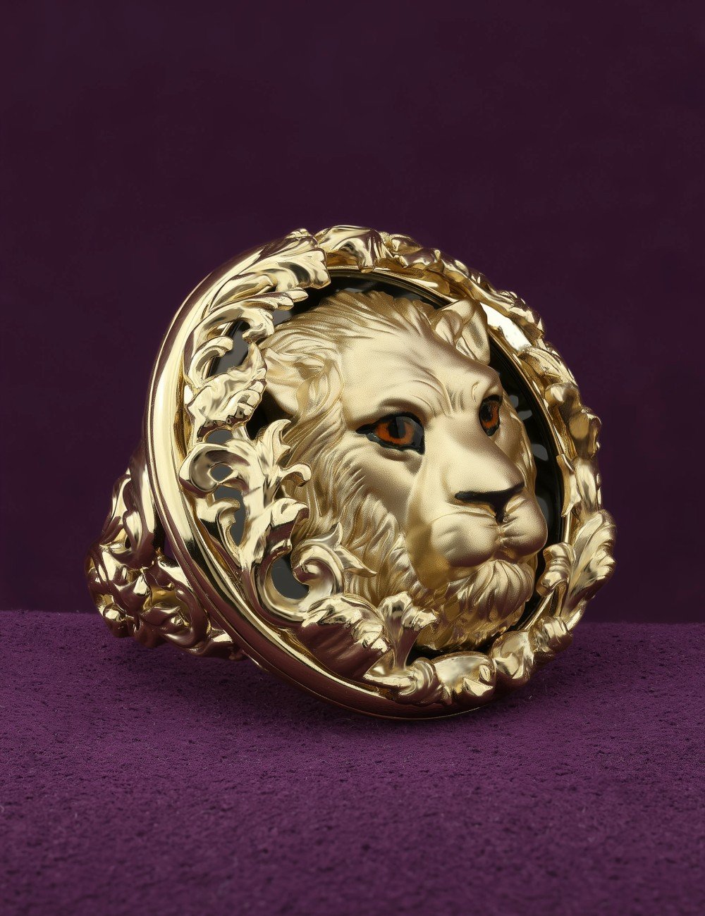 Кольцо из лимонного золота c эмалью и ониксом