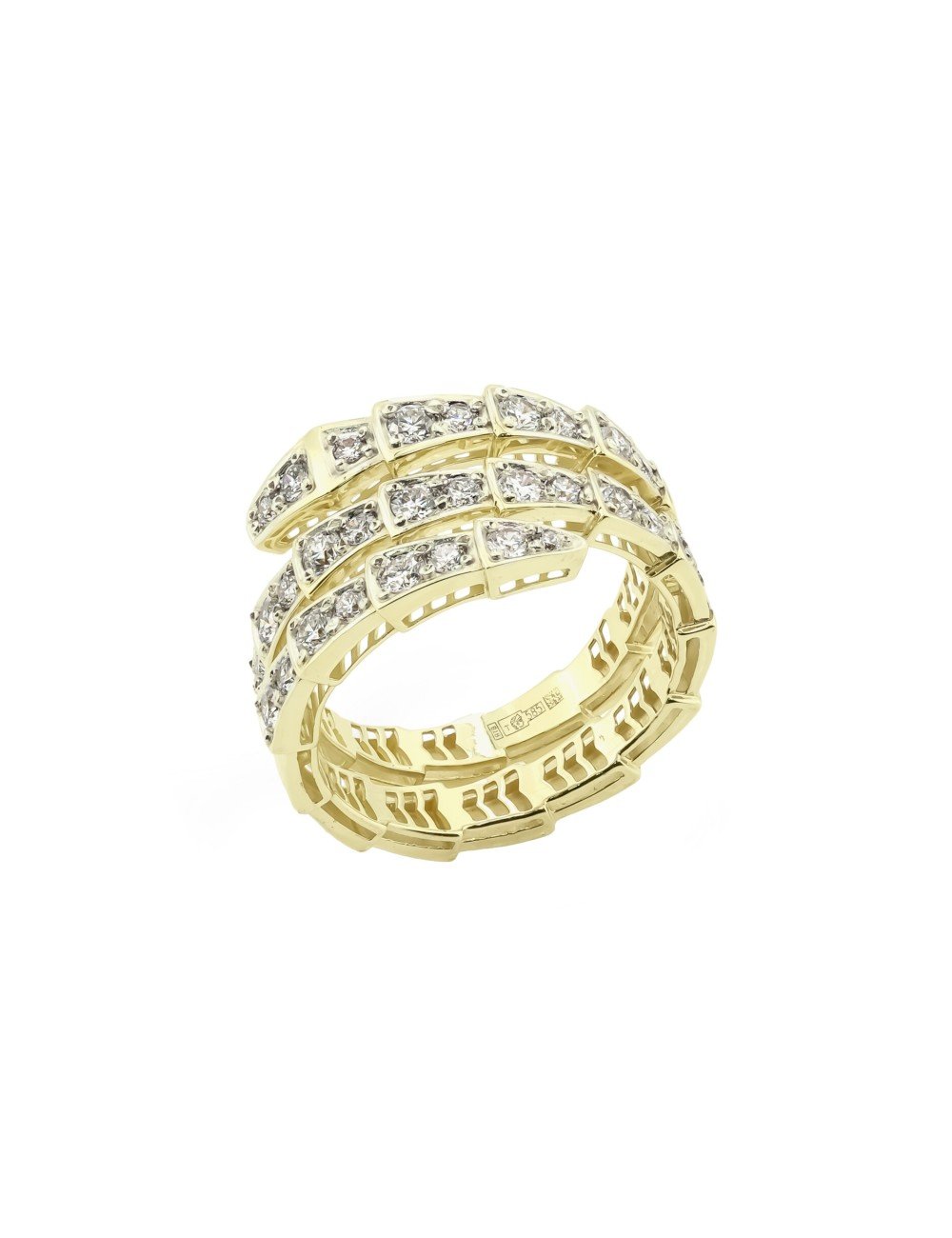 Кольцо из лимонного золота c бриллиантами