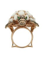 Кольцо из золота c эмалью и бивнем мамонта