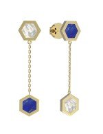 Серьги из лимонного золота c лазуритом и перламутром