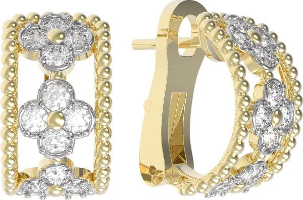 Серьги из лимонного золота c бриллиантами